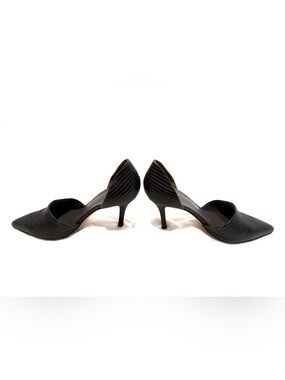 Vince Claire Lizard-Embossed Black D'Orsay Pump - Size 9.5